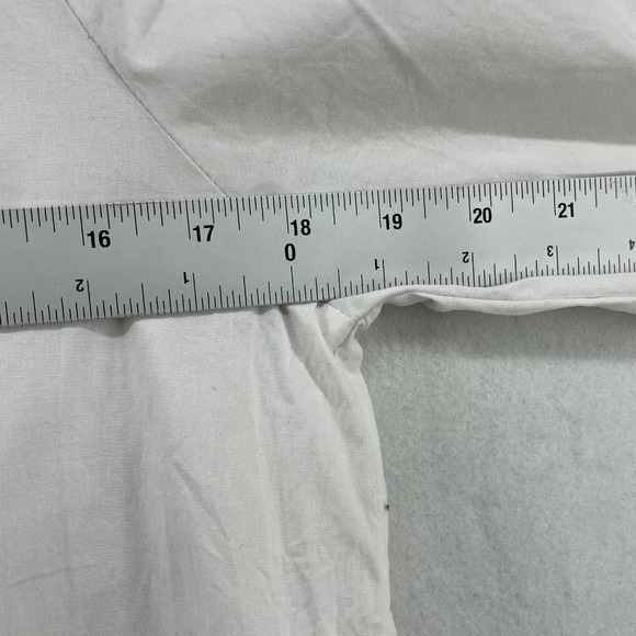 Asos Shift Dress Sz 6 White Round Neck 3/4 Puff Sleeves Peplum Drop Waisted - Picture 3 of 10